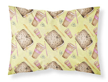 Load image into Gallery viewer, Watercolor Coffee and Journal Fabric Standard Pillowcase – Artistic Decorative Front, White Back BB7537PILLOWCASE