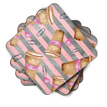 Load image into Gallery viewer, Watercolor Coffee and Paper Clips Foam Coaster  BB7538FC