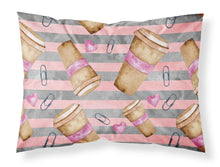 Load image into Gallery viewer, Watercolor Coffee and Paper Clips Fabric Standard Pillowcase – Artistic Decorative Front, White Back BB7538PILLOWCASE