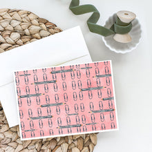 Load image into Gallery viewer, Watercolor Organized Paper Clips Pink Greeting Cards -  Blank Note Cards – 8-Pack of Artist-Designed Cards with Envelopes