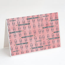 Load image into Gallery viewer, Watercolor Organized Paper Clips Pink Greeting Cards -  Blank Note Cards – 8-Pack of Artist-Designed Cards with Envelopes