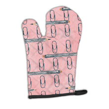 Load image into Gallery viewer, Watercolor Organized Paper Clips Pink Oven Mitt BB7539OVMT