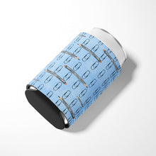 Load image into Gallery viewer, Watercolor Organized Paper Clips Blue Can or Bottle Hugger BB7540CC