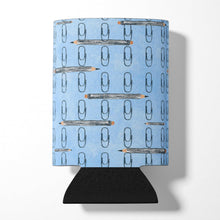 Load image into Gallery viewer, Watercolor Organized Paper Clips Blue Can or Bottle Hugger BB7540CC