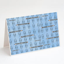 Load image into Gallery viewer, Watercolor Organized Paper Clips Blue BB7540DS66 Greeting Cards -  Blank Note Cards – 8-Pack of Artist-Designed Cards with Envelopes