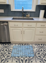 Load image into Gallery viewer, Watercolor Organized Paper Clips Blue Machine Washable Memory Foam Mat BB7540RUG