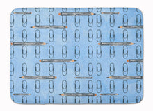 Load image into Gallery viewer, Watercolor Organized Paper Clips Blue Machine Washable Memory Foam Mat BB7540RUG