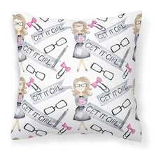 Load image into Gallery viewer, Watercolor Girl Boss Get it Girl Fabric Decorative Pillow BB7542PW1818