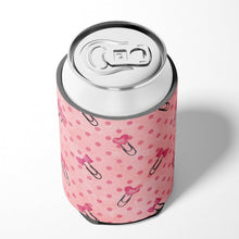 Load image into Gallery viewer, Watercolor Paper Clips and Polkadots Pink Can or Bottle Hugger BB7543CC