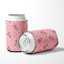 Load image into Gallery viewer, Watercolor Paper Clips and Polkadots Pink Can or Bottle Hugger BB7543CC