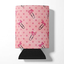 Load image into Gallery viewer, Watercolor Paper Clips and Polkadots Pink Can or Bottle Hugger BB7543CC