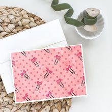 Load image into Gallery viewer, Watercolor Paper Clips and Polkadots Pink BB7543DS66 Greeting Cards -  Blank Note Cards – 8-Pack of Artist-Designed Cards with Envelopes