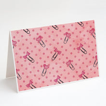 Load image into Gallery viewer, Watercolor Paper Clips and Polkadots Pink BB7543DS66 Greeting Cards -  Blank Note Cards – 8-Pack of Artist-Designed Cards with Envelopes