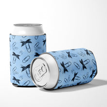 Load image into Gallery viewer, Watercolor Paper Clips Blue Can or Bottle Hugger BB7544CC