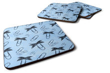 Load image into Gallery viewer, Watercolor Paper Clips Blue Foam Coaster  BB7544FC