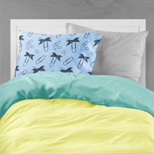 Load image into Gallery viewer, Watercolor Paper Clips Blue Fabric Standard Pillowcase – Artistic Decorative Front, White Back BB7544PILLOWCASE