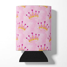 Load image into Gallery viewer, Watercolor Princess Crown on Pink Can or Bottle Hugger BB7546CC