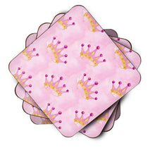 Load image into Gallery viewer, Watercolor Princess Crown on Pink Foam Coaster  BB7546FC