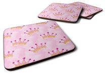 Load image into Gallery viewer, Watercolor Princess Crown on Pink Foam Coaster  BB7546FC