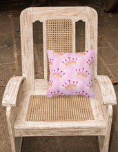 Load image into Gallery viewer, Watercolor Princess Crown on Pink Fabric Decorative Pillow BB7546PW1818