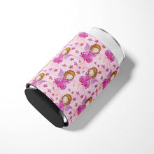 Load image into Gallery viewer, Watercolor Fairy Princess on Pink Can or Bottle Hugger BB7547CC