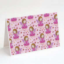 Load image into Gallery viewer, Watercolor Fairy Princess on Pink Greeting Cards -  Blank Note Cards – 8-Pack of Artist-Designed Cards with Envelopes