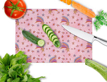 Load image into Gallery viewer, Watercolor Shooting Stars on Pink Glass Cutting Boards – Durable, Decorative Kitchen Art Large BB7548LCB