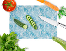 Load image into Gallery viewer, Watercolor Snowflake on Blue Glass Cutting Boards – Durable, Decorative Kitchen Art Large BB7553LCB