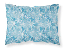 Load image into Gallery viewer, Watercolor Snowflake on Blue Fabric Standard Pillowcase – Artistic Decorative Front, White Back BB7553PILLOWCASE