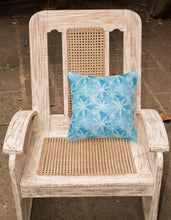 Load image into Gallery viewer, Watercolor Snowflake on Blue Fabric Decorative Pillow BB7553PW1818