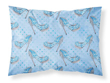 Load image into Gallery viewer, Watercolor Cinderella Shoe in Blue Fabric Standard Pillowcase – Artistic Decorative Front, White Back BB7554PILLOWCASE