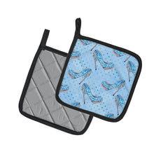 Load image into Gallery viewer, Watercolor Cinderella Shoe in Blue Pot Holders - Set of 2 - Heat-Resistant Kitchen Essentials BB7554PTHD