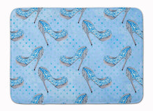 Load image into Gallery viewer, Watercolor Cinderella Shoe in Blue Machine Washable Memory Foam Mat BB7554RUG