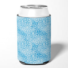 Load image into Gallery viewer, Watercolor Geometric Cirlce on Blue Can or Bottle Hugger BB7555CC