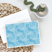 Load image into Gallery viewer, Watercolor Geometric Cirlce on Blue Greeting Cards -  Blank Note Cards – 8-Pack of Artist-Designed Cards with Envelopes