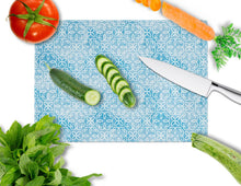 Load image into Gallery viewer, Watercolor Geometric Cirlce on Blue Glass Cutting Boards – Durable, Decorative Kitchen Art Large BB7555LCB