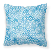 Load image into Gallery viewer, Watercolor Geometric Cirlce on Blue Fabric Decorative Pillow BB7555PW1818