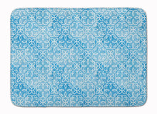 Load image into Gallery viewer, Watercolor Geometric Cirlce on Blue Machine Washable Memory Foam Mat BB7555RUG