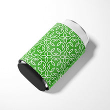 Load image into Gallery viewer, Watercolor Geometric Cirlce on Green Can or Bottle Hugger BB7556CC