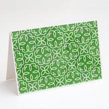 Load image into Gallery viewer, Watercolor Geometric Cirlce on Green Greeting Cards -  Blank Note Cards – 8-Pack of Artist-Designed Cards with Envelopes