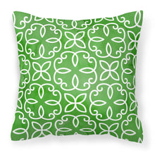 Load image into Gallery viewer, Watercolor Geometric Cirlce on Green Fabric Decorative Pillow BB7556PW1818