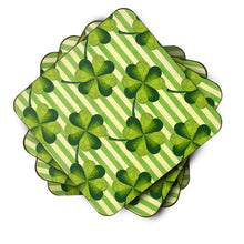 Load image into Gallery viewer, Watercolor Shamrock Stripes Foam Coaster  BB7557FC