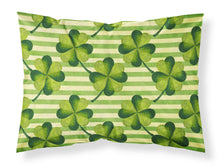 Load image into Gallery viewer, Watercolor Shamrock Stripes Fabric Standard Pillowcase – Artistic Decorative Front, White Back BB7557PILLOWCASE