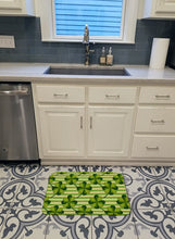 Load image into Gallery viewer, Watercolor Shamrock Stripes Machine Washable Memory Foam Mat BB7557RUG