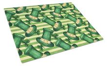 Load image into Gallery viewer, Watercolor St Patrick's Day Leprechan Hat Glass Cutting Boards – Durable, Decorative Kitchen Art Large BB7558LCB