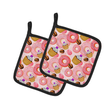 Load image into Gallery viewer, Watercolor Sweet Pastries Pot Holders - Set of 2 - Heat-Resistant Kitchen Essentials BB7562PTHD