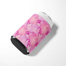 Load image into Gallery viewer, Watercolor Hot Pink Hearts Can or Bottle Hugger BB7564CC