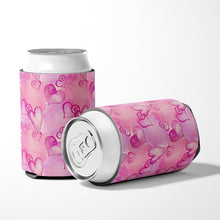 Load image into Gallery viewer, Watercolor Hot Pink Hearts Can or Bottle Hugger BB7564CC