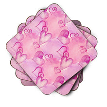 Load image into Gallery viewer, Watercolor Hot Pink Hearts Foam Coaster  BB7564FC