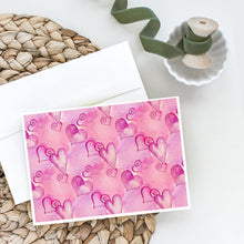 Load image into Gallery viewer, Watercolor Hot Pink Hearts Greeting Cards -  Blank Note Cards – 8-Pack of Artist-Designed Cards with Envelopes